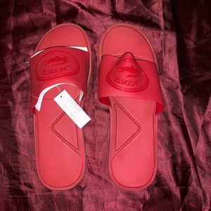 Lacoste red slides for men 🔥🔥